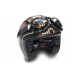 Bertoni Occhiali Moto in Pelle Vintage Profili in Acciaio Nero Opaco Banda Elastica Ricoperta in Seta - AF191 Italy Nero - Maschera Moto da Aviatore per Casco