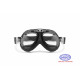 Bertoni Motorcycle Goggles Real Black Calfskin Leather AF191L by Bertoni Italy Vintage Aviator Bikers Goggles