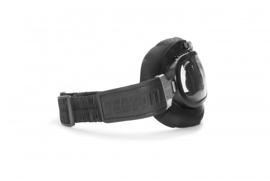 Bertoni Motorcycle Goggles Real Black Calfskin Leather AF191L by Bertoni Italy Vintage Aviator Bikers Goggles