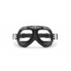 Motorcycle Goggles Real Black Leather by Bertoni Italy - AF193L Vintage.