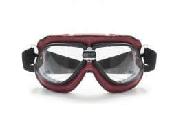 AF196R Vintage Red Leather Goggles 