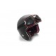 Occhiali Moto Vintage Aviatore in Pelle Rossa - Frontale Nero Opaco - Bertoni AF196R Maschera per Casco Moto