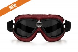 AF196RS Occhiali Aviatore Pelle Rossa - Lenti Fumo