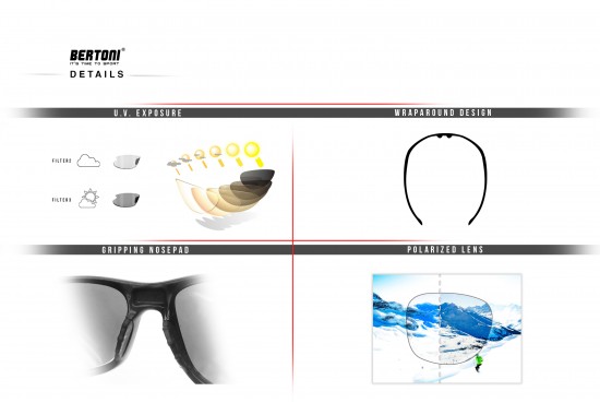 Sport Photochromic Polarized Sunglasses by Bertoni Italy - ALIEN PFT01
