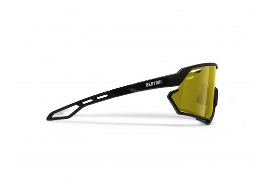 Occhiali Sport Ciclismo MTB Tennis Sci Padel ALPHA 01Y Lente Fotocromatica Polarizzata Gialla Bertoni Italia