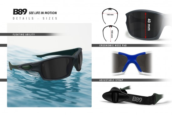 B89 Bertoni Polarized Sports Sunglasses with Hydrophobic Lens for Cycling MTB Fishing Watersports Ski Running Golf Outdoor Activities - Windproof Wraparound Glasses Italy -CA-02