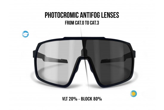 BERTONI Occhiali Sportivi Vista  Ciclismo MTB Running Sci Padel Tennis Lente Fotocromatica Anti Appannante GEMINI 01PH