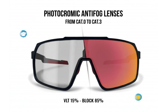 BERTONI Occhiali Sportivi da Vista Ciclismo MTB Running Sci Padel Tennis Lente Fotocromatica Anti Appannante GEMINI 03PHR