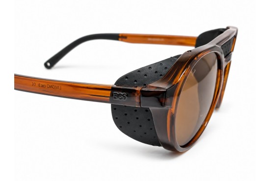 B89 LIVIGNO brown mountain sunglasses with magnetic side shields and category 3 polarized lenses