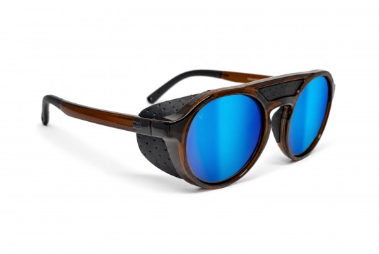 B89 LIVIGNO brown mountain sunglasses with magnetic side shields and category 3 polarized lenses