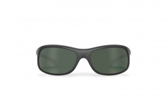 Bertoni P545A Polarized Sunglasses.Frame in ultralight Polycarbonate 18 gr. - Color: mat rubber black - Size: suitable for all types of faces (narrow to large).
