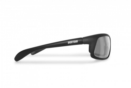 Bertoni Photochromic Polarized Sunglasses Cycling Fishing Watersports Running Ski - P545FTS Italy - Sporting Wraparound Windproof Glasses