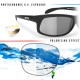 Occhiali fotocromatici polarizzati per Running Sci sport acquatici Pesca in TPX Xtra Light by Bertoni Italy - P545FTS
